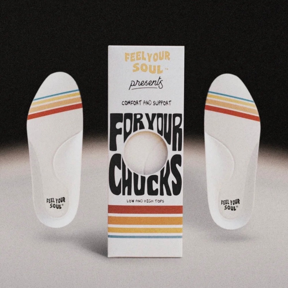 Feel Your Soul Women 7 FootSouls Shoe Insoles for Vans Converse Rainbow New